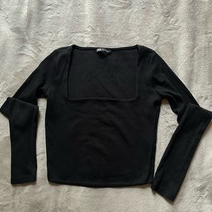Zara Square Neck cropped long sleeve